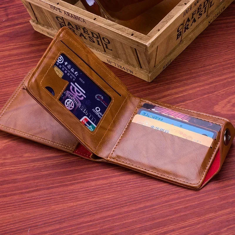 Portefeuille Homme Motif Dollar Cuir - Wallet Zipper Porte-Cartes Coin Pocket Noir