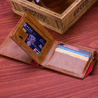Portefeuille Homme Motif Dollar Cuir - Wallet Zipper Porte-Cartes Coin Pocket Noir