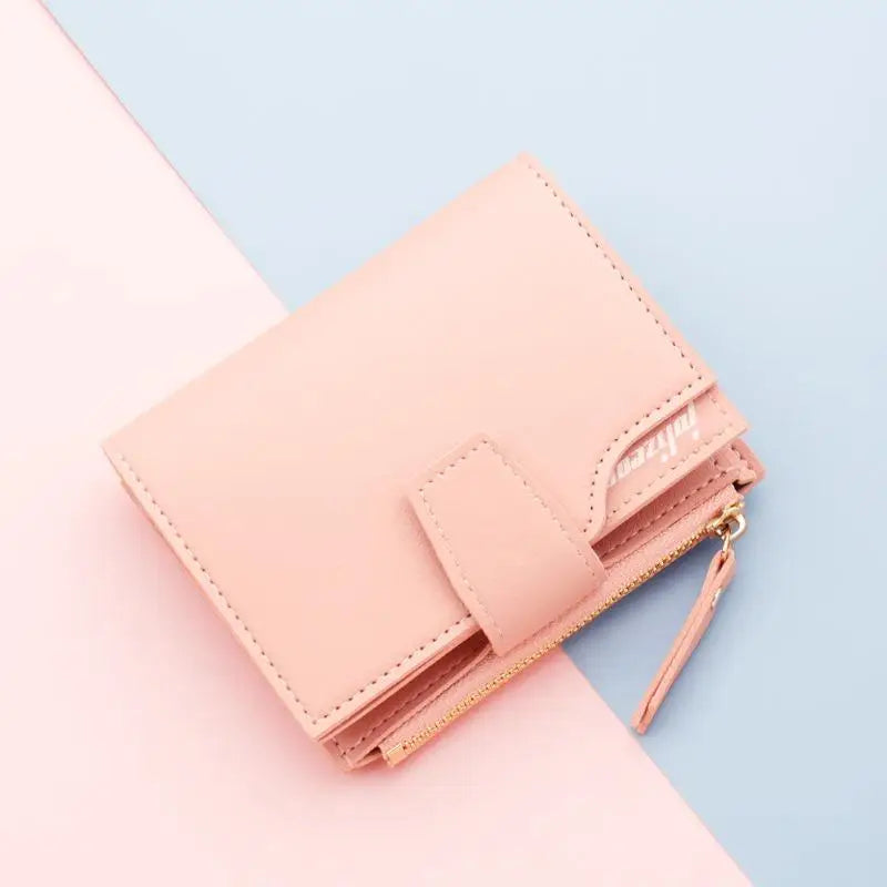 Mini Portefeuille Femme Compact Noir - Petit Porte-Cartes Élégant pour Filles