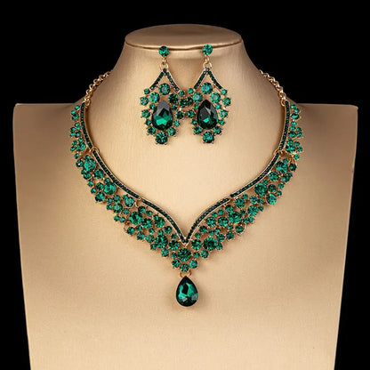 Parure Mariée Choker Cristaux Irisés AB - Collier et Boucles Strass Luxe