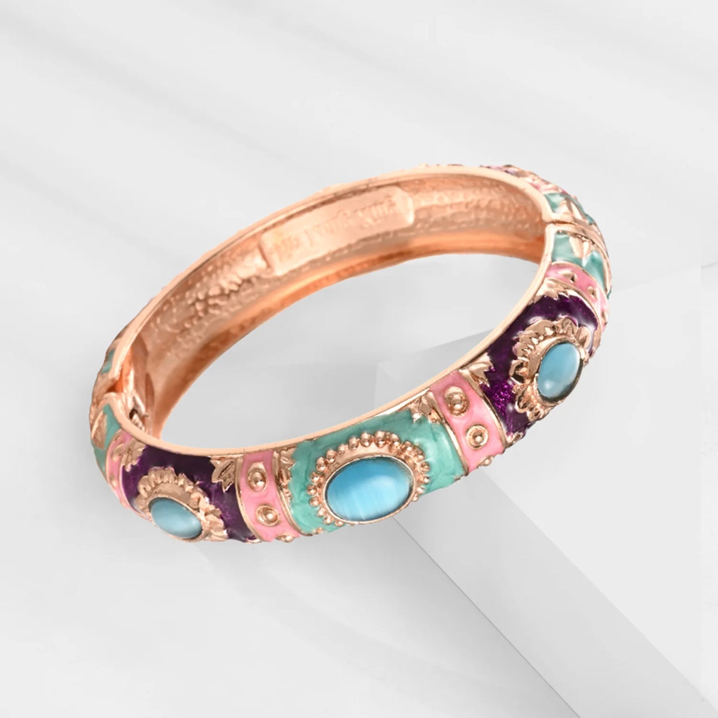Bracelet Jonc Émail Cloisonné - Design Bohème Hawaï Inde Afrique