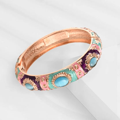 Bracelet Jonc Émail Cloisonné - Design Bohème Hawaï Inde Afrique
