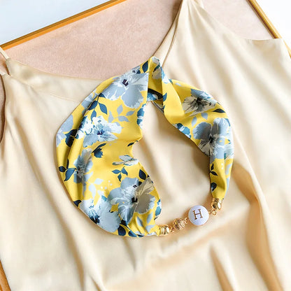 Women's Square Scarf with Magnetic Buckle - Versatile Summer Luxury Scarf/Necklace