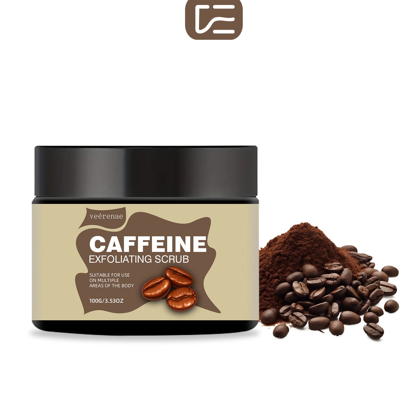 Gommage Exfoliant Caféine 100g - Texture Crème Glacée Léger Non-Collant Pores Cadeau Tous Types Peau