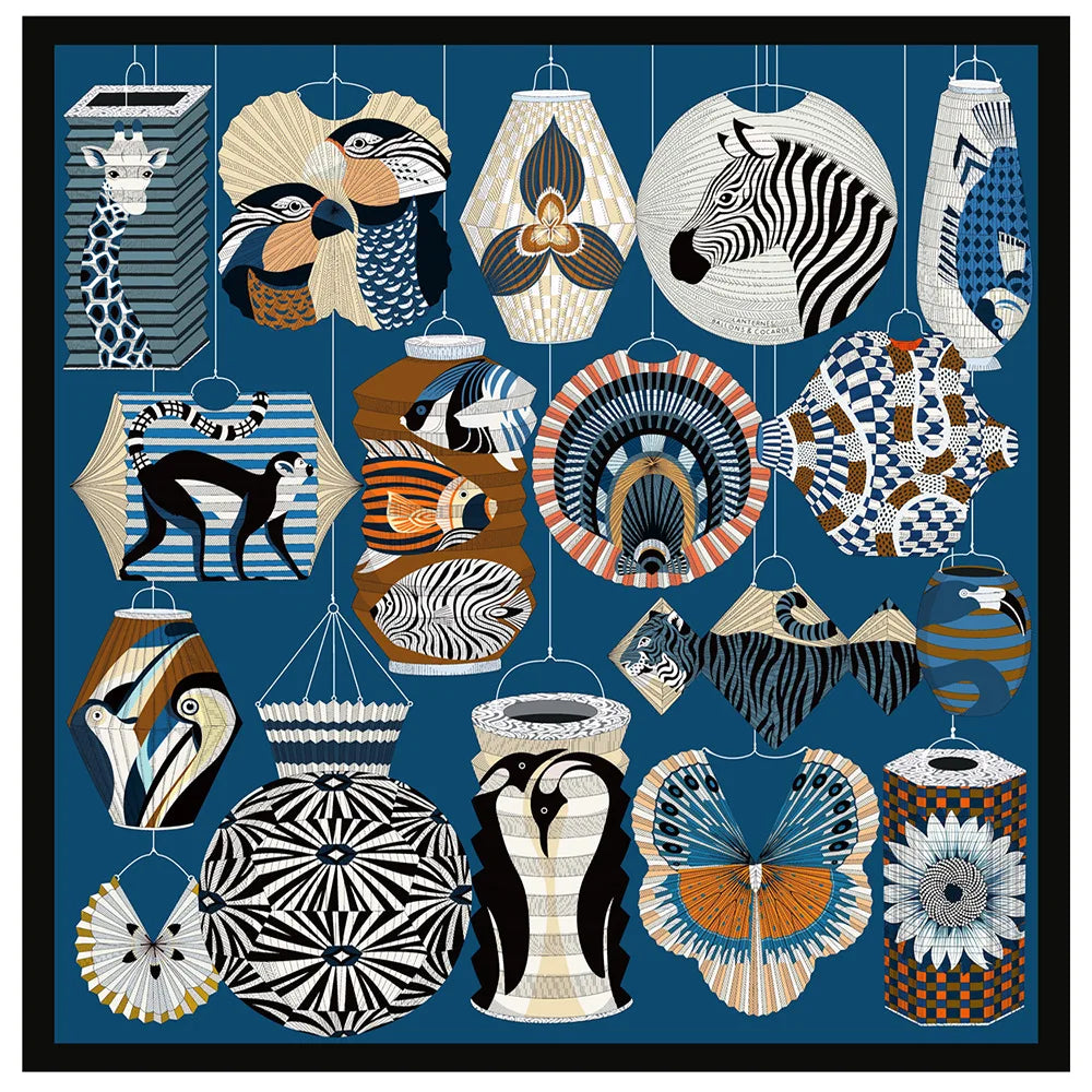 Foulard Carré Soie 90x90cm Imprimé Animaux Femme - Écharpe Châle Design Premium