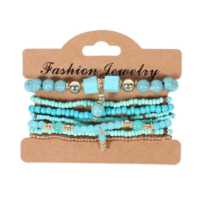 Set Bracelets Bohèmes Perles Colorées – Tressés Main Été
