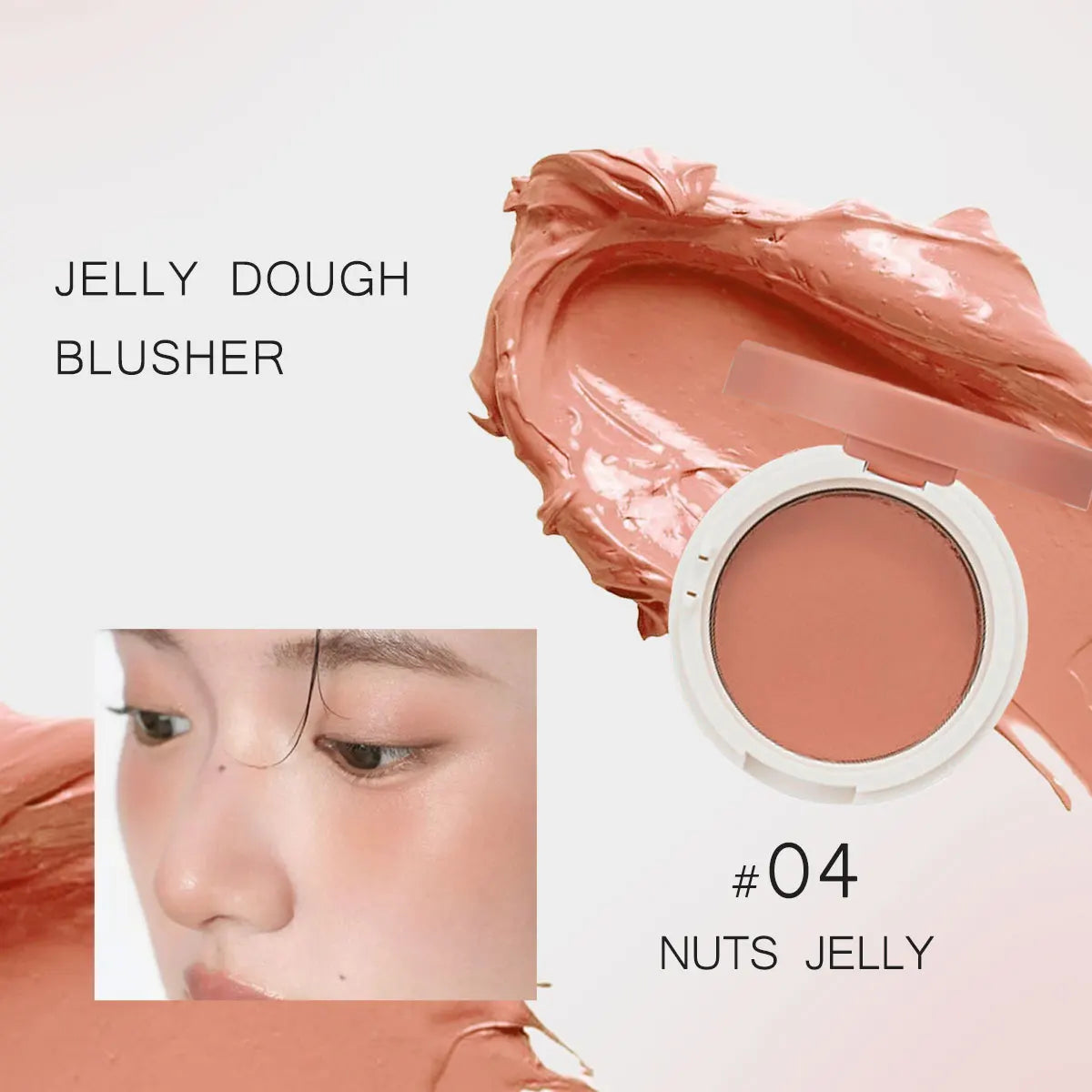 Blush Holika Holika Jelly Dough Apricot - Gel Texture Hydratant Non-Collant Fini Naturel K-Beauty