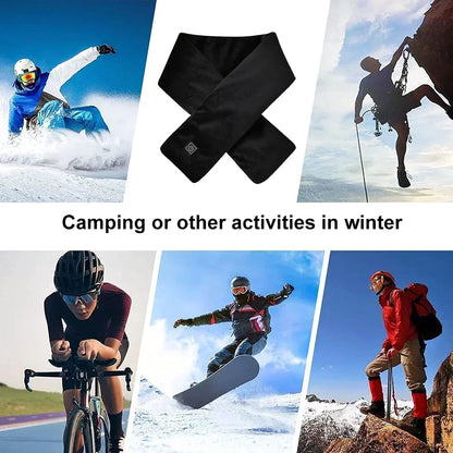 Foulard Écharpe Chauffant USB Rechargeable Femme Homme - Laine Hiver Cou Ski Kaki