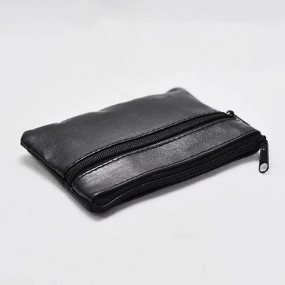 Porte-Monnaie Cuir Zipper Homme Femme - Mini Wallet Porte-Clés Compact