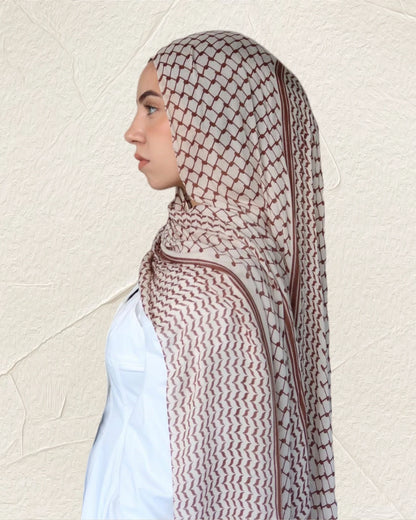 Foulard Hijab Keffieh Mousseline Femme - Écharpe Châle Islamique Musulman Respirant Dubai