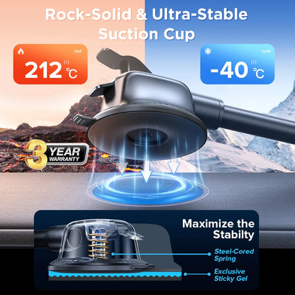 Support Téléphone Voiture Tableau de Bord - Bras Flexible 360° Universel