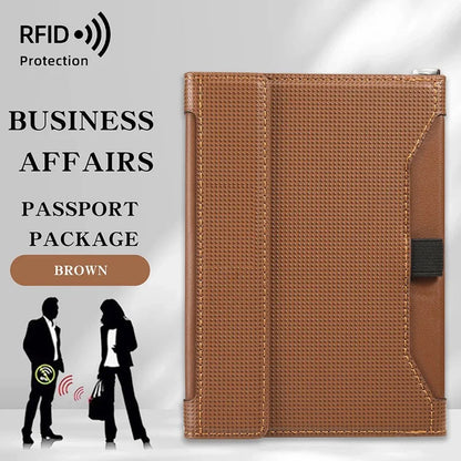 Portefeuille Passeport RFID Cuir - Porte-Passeport Voyage Homme Femme avec Protection Anti-Piratage