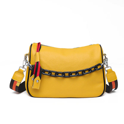 Sac Crossbody Femme Cuir Véritable Vachette 100% - Bandoulière Large Souple