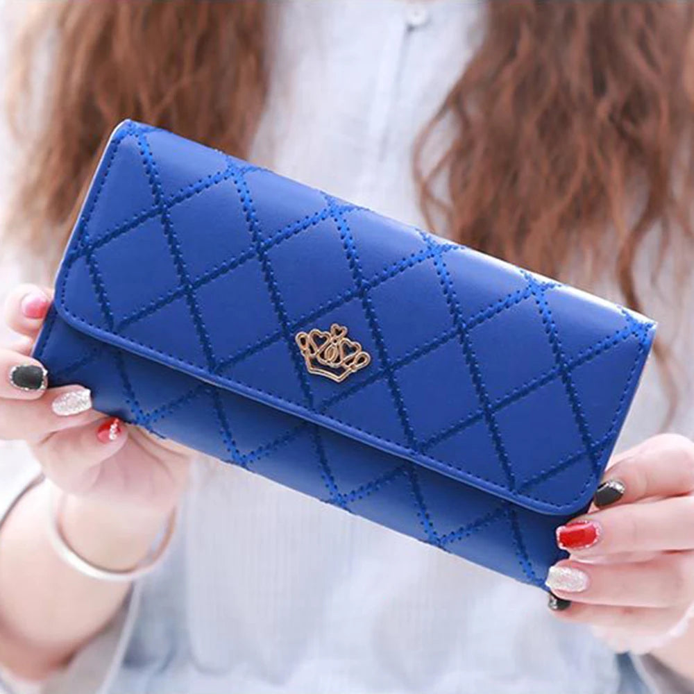 Portefeuille Long Femme Rose Carreaux - Porte-Monnaie Téléphone Hasp Mignon