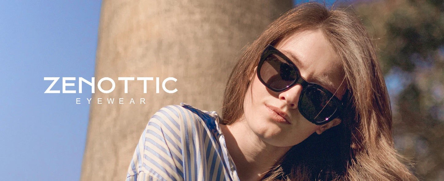 ZENOTTIC Lunettes de Soleil Carrées Polarisées Rétro — UV400, Femme