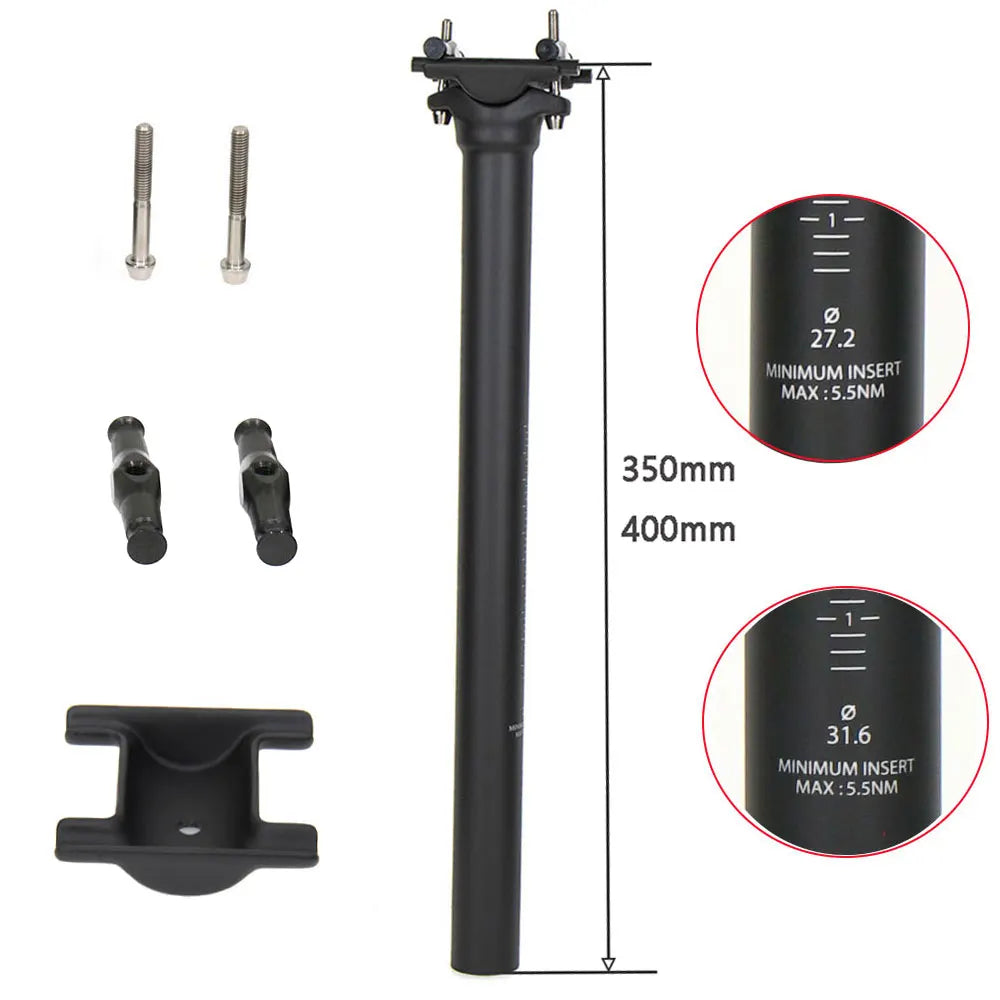 Tige de Selle ELITA ONE Carbone 130g - Seatpost Vélo Route/VTT UD Mat 27.2/31.6mm 350/400mm