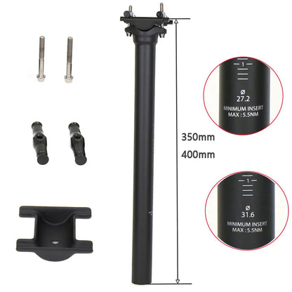 Tige de Selle ELITA ONE Carbone 130g - Seatpost Vélo Route/VTT UD Mat 27.2/31.6mm 350/400mm