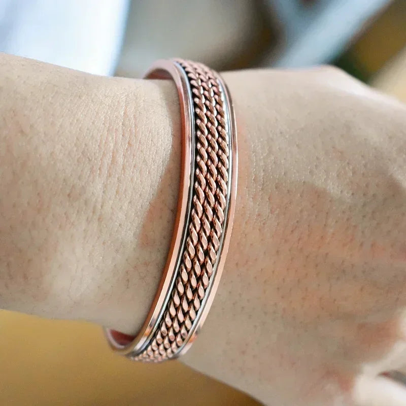 Bracelet Cuivre Pur 99,99% Magnétique – Soulagement Arthrite Unisexe