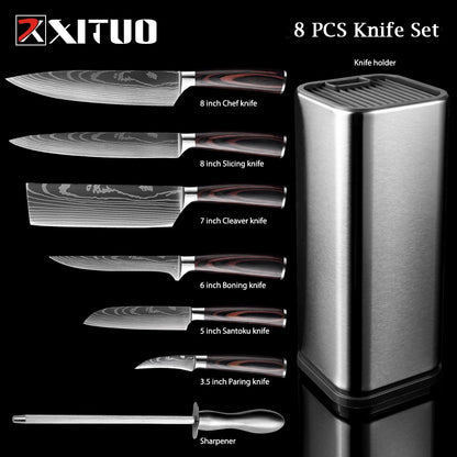 Couteaux de Chef Professionnels 1-10 Pièces - Set Cuisine Acier Inoxydable