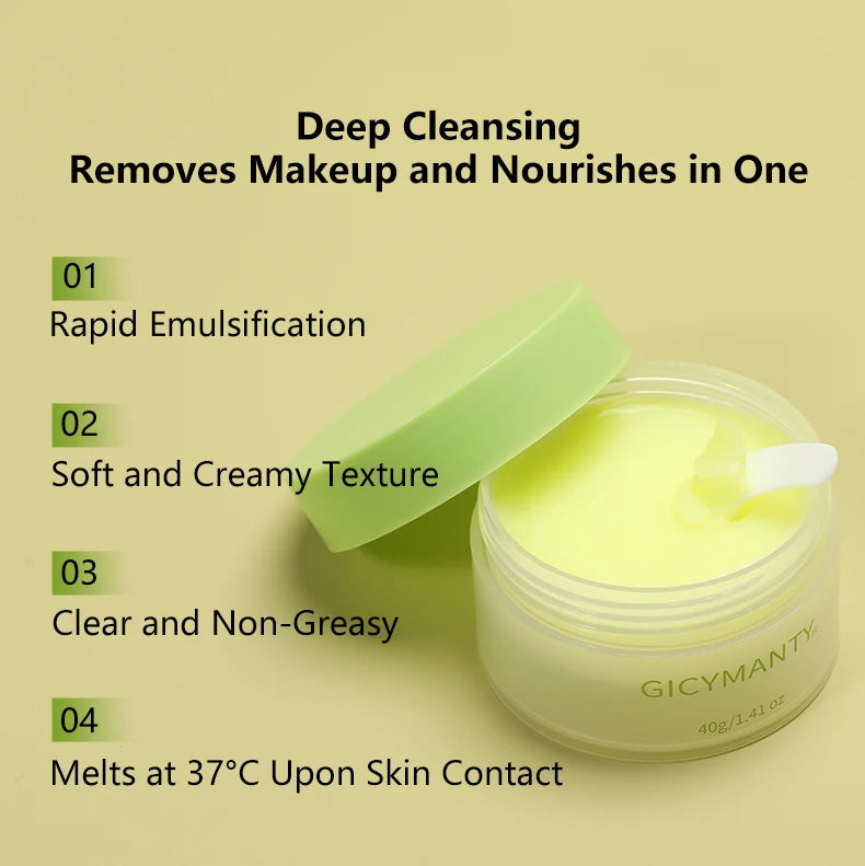 Baume Démaquillant Rafraîchissant Non-Gras - Maquillage Léger Intense Hydratant Nettoyant Visage Beauté