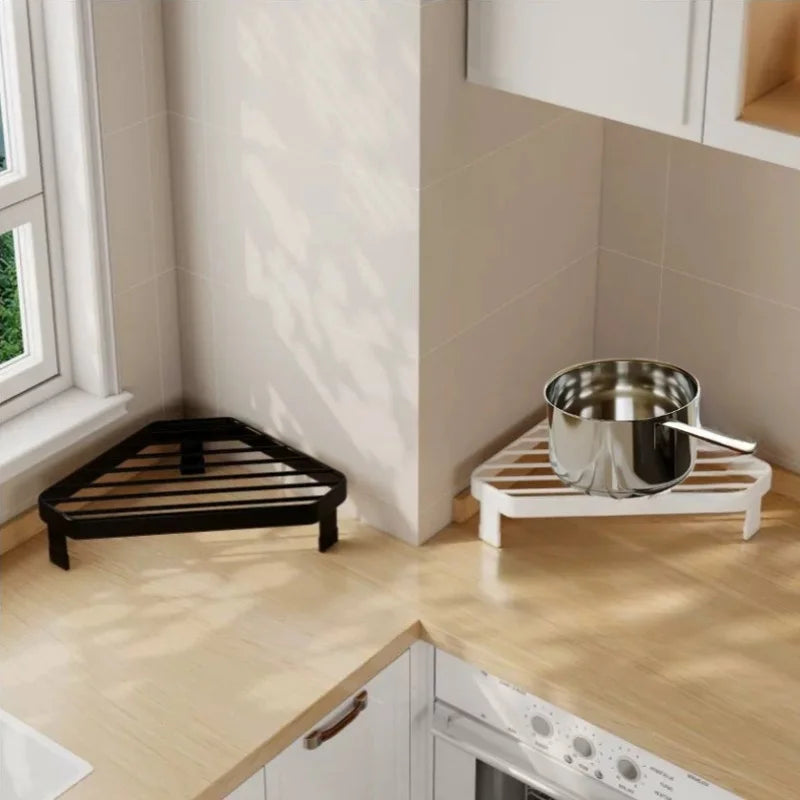 Support Triangulaire en Métal pour Casseroles - Dessous de Plat Thermorésistant pour Coin de Comptoir