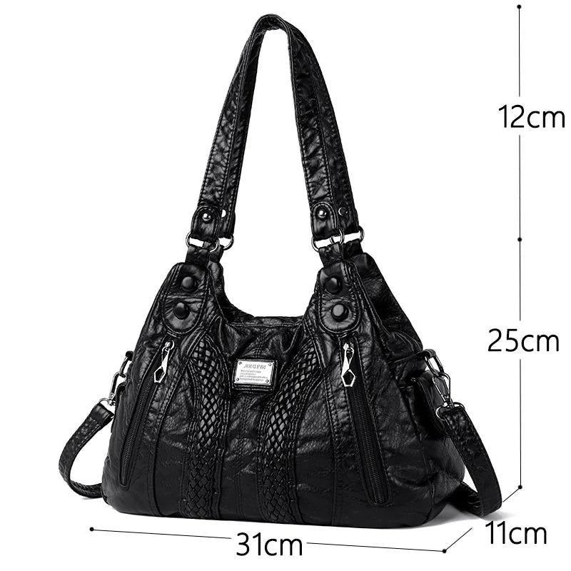 Sac à Main Femme Cuir Véritable Peau Mouton - Sac Épaule Bandoulière Crossbody Messenger Tote Élégant