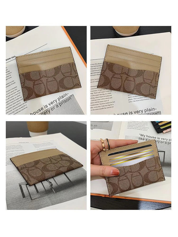 Portefeuille Femme Cuir PU Multifonction - Porte-Cartes Compact Design Luxe