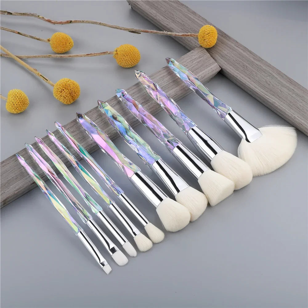 Set 5-10 Pinceaux Maquillage Professionnel - Poudre Libre Contour Fond de Teint Correcteur Sourcils Beauté