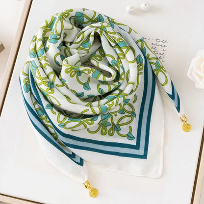 Luxury Square Scarf with Magnetic Buckle for Women - Versatile Fashion Pendant Scarf