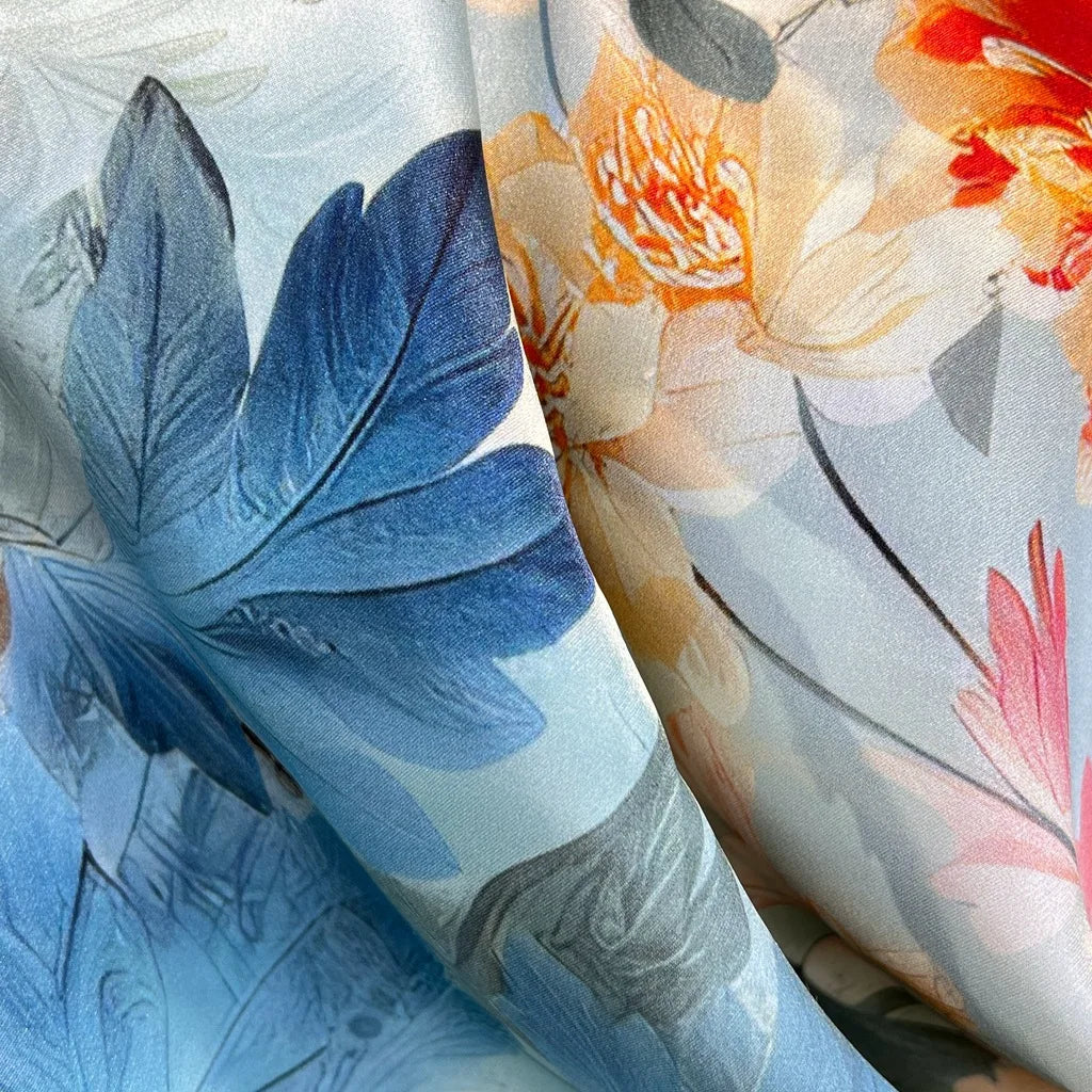 Foulard Carré Soie 88cm Imprimé Chinois - Écharpe Élégante Femme