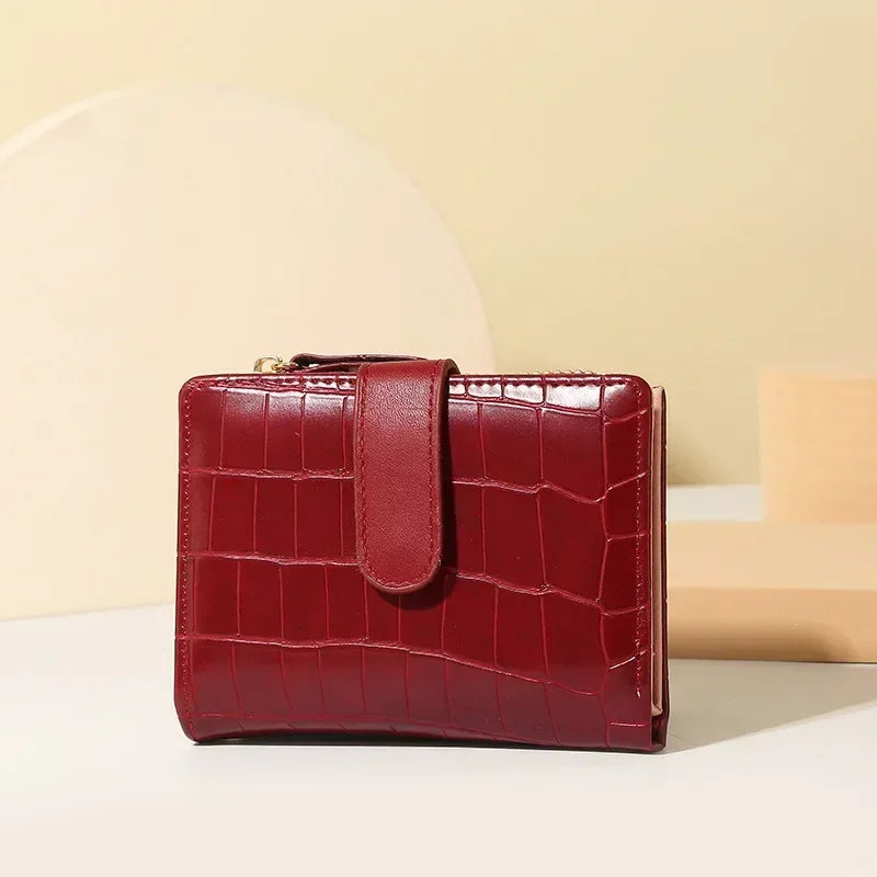Portefeuille Femme Court Fashion Zipper - Wallet Cuir PU Porte-Monnaie Coin Pocket