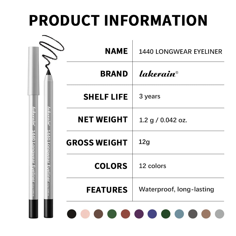 Crayon Eyeliner Imperméable – Séchage Rapide, Longue Durée & Anti-Bavures