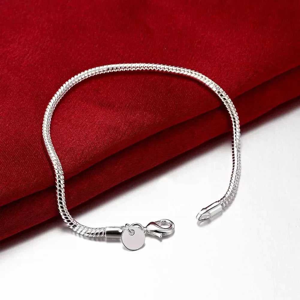 Bracelet Chaîne Argent Sterling 925 — Élégant et Minimaliste, 20 Coloris