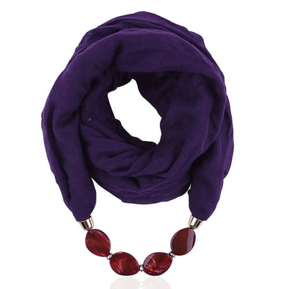 Foulard Collier Ethnique Coton Lin - Accessoire Mode Pendentif Doux