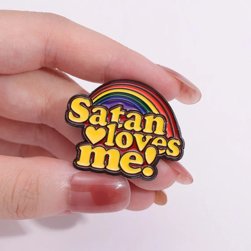 Pin's Émaillé Arc-en-Ciel Love Me – Broche Badge Romantique Mignon Unisexe