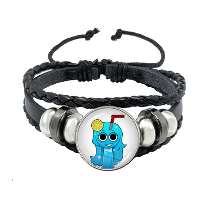 Bracelet Sprunki Incredibox Personnage Anime – Cuir Multicouche Tressé Fait Main