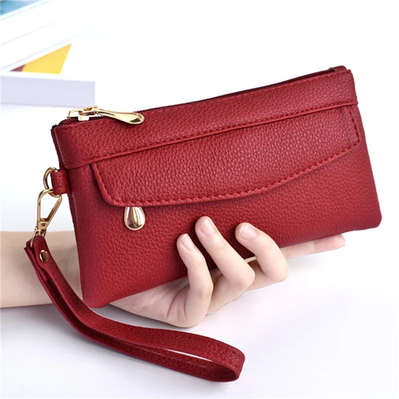 Portefeuille Femme Cuir PU Portable Fashion - Sac à Main Porte-Monnaie Téléphone Étanche