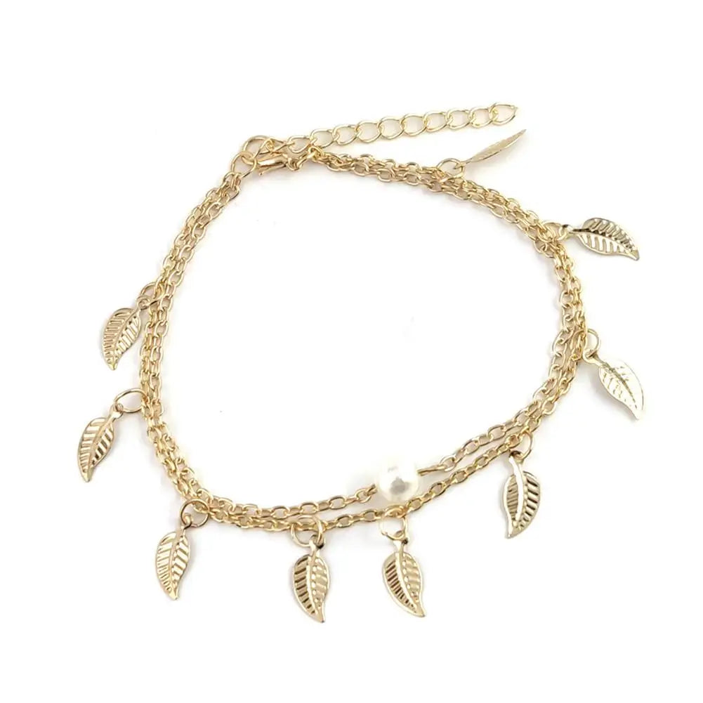 Chaîne de Cheville Bohème Perles Étoiles Pompons – Bracelet Pied Vintage Femme