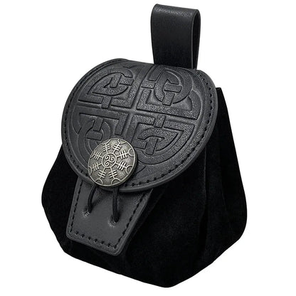 Sacoche Banane Steampunk Homme Cuir PU - Sac Ceinture Médiéval Punk Porte-Monnaie Cosplay Vintage