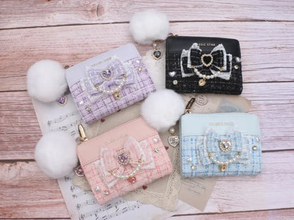 Portefeuille Femme Lolita Mignon Cuir PU - Court Porte-Cartes Monnaie Kawaii Cadeau Fille
