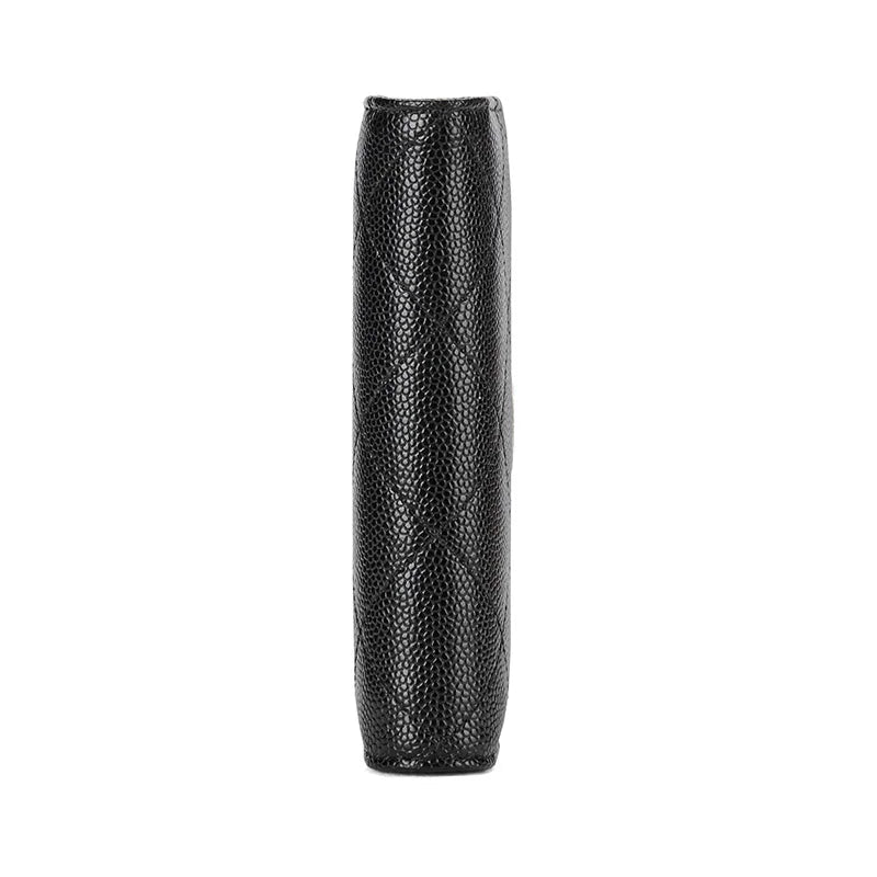 Portefeuille Femme Cuir Vintage GOLF Porte-Photo - Porte-Monnaie Court Pliable Noir Porte-Carte