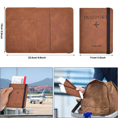 Porte-Passeport Voyage Cuir - Étui Passeport Organisateur Accessoires Voyage pour Femme Homme
