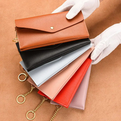Portefeuille Femme Enveloppe Rétro Cuir PU - Clutch Porte-Cartes Téléphone Monnaie