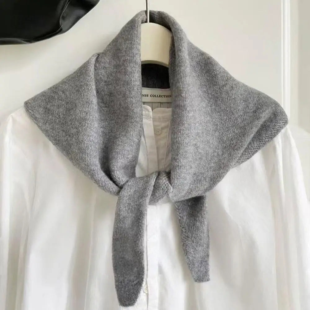 Foulard Triangle Laine 100% Coréen Femme - Écharpe Cachemire Longue Chaude Châle Tricotée