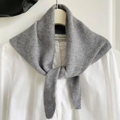 Foulard Triangle Laine 100% Coréen Femme - Écharpe Cachemire Longue Chaude Châle Tricotée