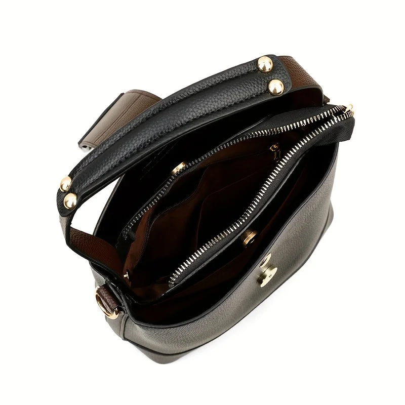 Sac Bucket Femme Cuir Souple Élégant - Crossbody Bandoulière Ajustable 2026