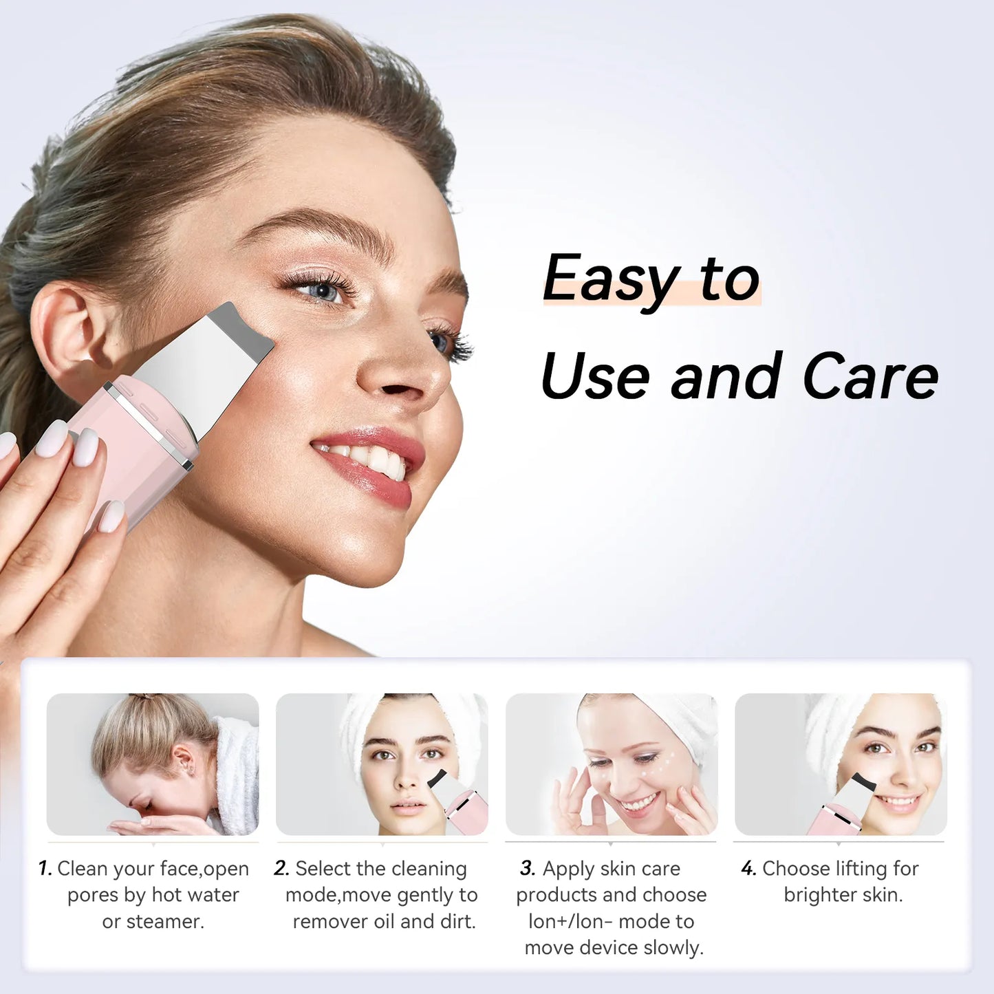 Nettoyeur Peau Ultrasonique ANLAN - Spatule Peeling Facial Pores Machine Lifting Visage