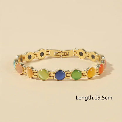 Bracelet Opale Magnétique Plaqué Or 18K – Énergie & Charme Femme