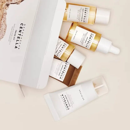 Kit Voyage SKIN1004 Madagascar Centella 5pcs - Toner Ampoule Crème Apaisante Huile Nettoyante Mousse K-Beauty