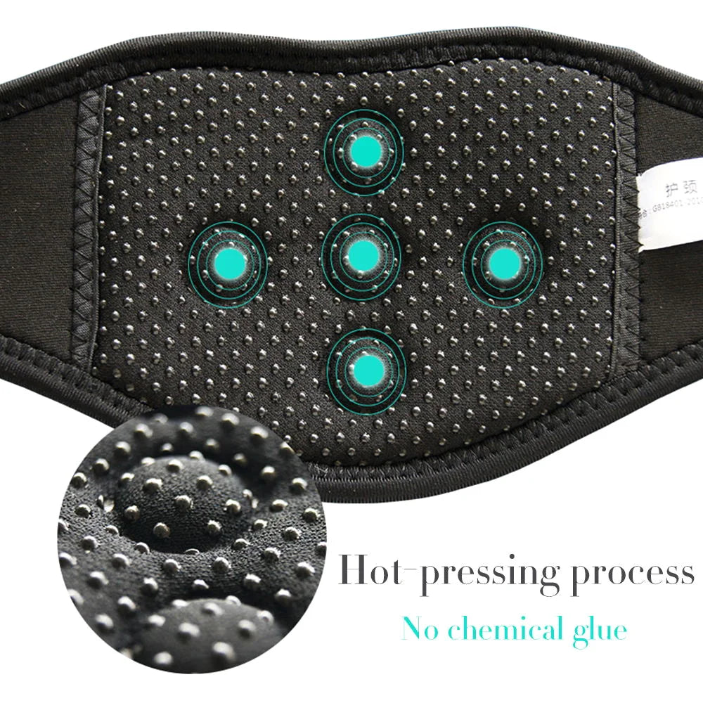 Ceinture Chauffante Magnétique Cou Tourmaline - Masseur Thermique Cervicales Douleurs Support